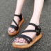 Summer Flat-Bottomed Ladies Sandals Cake Heavy Bottom Large Size Shoes Roman Sandals Summer Flat-Bottomed Ladies Sandals Cake Heavy Bottom Large Size Shoes Roman Sandals