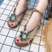 Bohemian Beach Shoe Summer Lace Up Flower Comfy Flat Sandals Bohemian Beach Shoe Summer Lace Up Flower Comfy Flat Sandals