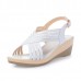 Genuine Leather Hollow Out Shoe Casual Comfy Wedge Sandals Genuine Leather Hollow Out Shoe Casual Comfy Wedge Sandals