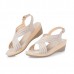 Genuine Leather Hollow Out Shoe Casual Comfy Wedge Sandals Genuine Leather Hollow Out Shoe Casual Comfy Wedge Sandals