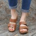 LOSTISY Large Size Casual Comfy Slippers Hook Loop Wedge Sandals LOSTISY Large Size Casual Comfy Slippers Hook Loop Wedge Sandals