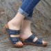 LOSTISY Large Size Casual Comfy Slippers Hook Loop Wedge Sandals LOSTISY Large Size Casual Comfy Slippers Hook Loop Wedge Sandals