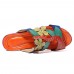 SOCOFY Handmade Flowers Comfy Leather Flat Sandals
