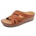 LOSTISY Massage Insole Slippers Cross Wedge Sandals LOSTISY Massage Insole Slippers Cross Wedge Sandals