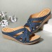 LOSTISY Massage Insole Slippers Cross Wedge Sandals LOSTISY Massage Insole Slippers Cross Wedge Sandals