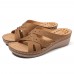 LOSTISY Massage Insole Slippers Cross Wedge Sandals LOSTISY Massage Insole Slippers Cross Wedge Sandals