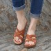 LOSTISY Massage Insole Slippers Cross Wedge Sandals LOSTISY Massage Insole Slippers Cross Wedge Sandals