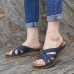 LOSTISY Massage Insole Slippers Cross Wedge Sandals LOSTISY Massage Insole Slippers Cross Wedge Sandals