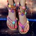 US Size5-12 Bohemian Zipper Flat Bottomed Flowers Sandals US Size5-12 Bohemian Zipper Flat Bottomed Flowers Sandals