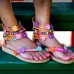 US Size5-12 Bohemian Zipper Flat Bottomed Flowers Sandals US Size5-12 Bohemian Zipper Flat Bottomed Flowers Sandals