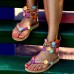 US Size5-12 Bohemian Zipper Flat Bottomed Flowers Sandals US Size5-12 Bohemian Zipper Flat Bottomed Flowers Sandals