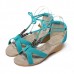 Flat Heel Casual Beaded Lacing Gladiator Small Wedges Shoes Flat Heel Casual Beaded Lacing Gladiator Small Wedges Shoes