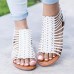 US Size 5-12 Roman Hollow Out Zipper Peep Toe Flat Sandals US Size 5-12 Roman Hollow Out Zipper Peep Toe Flat Sandals
