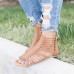 US Size 5-12 Roman Hollow Out Zipper Peep Toe Flat Sandals US Size 5-12 Roman Hollow Out Zipper Peep Toe Flat Sandals