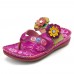 SOCOFY Genuine Leather Flowers  Clip Toe Casual Sandals SOCOFY Genuine Leather Flowers  Clip Toe Casual Sandals