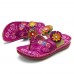SOCOFY Genuine Leather Flowers  Clip Toe Casual Sandals SOCOFY Genuine Leather Flowers  Clip Toe Casual Sandals