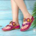 SOCOFY Genuine Leather Flowers  Clip Toe Casual Sandals SOCOFY Genuine Leather Flowers  Clip Toe Casual Sandals