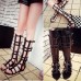 Women Chic Sandals Strappy Flat Boot Knee High Zip Up Summer Beach Shoes Women Chic Sandals Strappy Flat Boot Knee High Zip Up Summer Beach Shoes