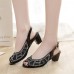 Rhinestone Fish Mouth Casual Square Heel Sandals Rhinestone Fish Mouth Casual Square Heel Sandals