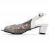 Rhinestone Fish Mouth Casual Square Heel Sandals Rhinestone Fish Mouth Casual Square Heel Sandals