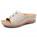LOSTISY Hollow Out Pattern Lightweight Soft Casual Wedge Sandals LOSTISY Hollow Out Pattern Lightweight Soft Casual Wedge Sandals