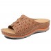 LOSTISY Hollow Out Pattern Lightweight Soft Casual Wedge Sandals LOSTISY Hollow Out Pattern Lightweight Soft Casual Wedge Sandals