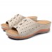 LOSTISY Hollow Out Pattern Lightweight Soft Casual Wedge Sandals LOSTISY Hollow Out Pattern Lightweight Soft Casual Wedge Sandals