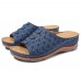 LOSTISY Hollow Out Pattern Lightweight Soft Casual Wedge Sandals LOSTISY Hollow Out Pattern Lightweight Soft Casual Wedge Sandals