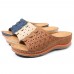 LOSTISY Hollow Out Pattern Lightweight Soft Casual Wedge Sandals LOSTISY Hollow Out Pattern Lightweight Soft Casual Wedge Sandals