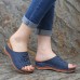 LOSTISY Hollow Out Pattern Lightweight Soft Casual Wedge Sandals LOSTISY Hollow Out Pattern Lightweight Soft Casual Wedge Sandals