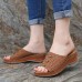 LOSTISY Hollow Out Pattern Lightweight Soft Casual Wedge Sandals LOSTISY Hollow Out Pattern Lightweight Soft Casual Wedge Sandals