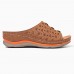 LOSTISY Hollow Out Pattern Lightweight Soft Casual Wedge Sandals LOSTISY Hollow Out Pattern Lightweight Soft Casual Wedge Sandals