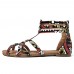 Graffiti Mixed Color Buckle Strap Zip Flat Beach Sandals Graffiti Mixed Color Buckle Strap Zip Flat Beach Sandals