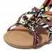 Graffiti Mixed Color Buckle Strap Zip Flat Beach Sandals Graffiti Mixed Color Buckle Strap Zip Flat Beach Sandals