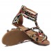 Graffiti Mixed Color Buckle Strap Zip Flat Beach Sandals Graffiti Mixed Color Buckle Strap Zip Flat Beach Sandals