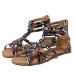 Graffiti Mixed Color Buckle Strap Zip Flat Beach Sandals Graffiti Mixed Color Buckle Strap Zip Flat Beach Sandals