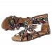 Graffiti Mixed Color Buckle Strap Zip Flat Beach Sandals Graffiti Mixed Color Buckle Strap Zip Flat Beach Sandals