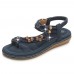 Bohemian Weave Rhinestone Elastic Band Soft Casual Sandals Bohemian Weave Rhinestone Elastic Band Soft Casual Sandals