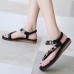 Bohemian Weave Rhinestone Elastic Band Soft Casual Sandals Bohemian Weave Rhinestone Elastic Band Soft Casual Sandals