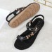 Bohemian Weave Rhinestone Elastic Band Soft Casual Sandals Bohemian Weave Rhinestone Elastic Band Soft Casual Sandals