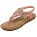 Crystal Bohemia Clip Toe Elastic Flat Sandals Crystal Bohemia Clip Toe Elastic Flat Sandals