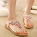 Crystal Bohemia Clip Toe Elastic Flat Sandals Crystal Bohemia Clip Toe Elastic Flat Sandals