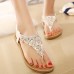 Crystal Bohemia Clip Toe Elastic Flat Sandals Crystal Bohemia Clip Toe Elastic Flat Sandals