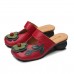Hollow Out Casual Slip On Leather Wedge Sandals Hollow Out Casual Slip On Leather Wedge Sandals