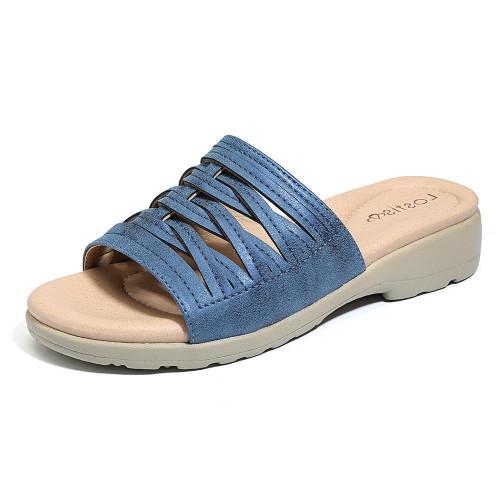 LOSTISY Cross Tie Lightweight Comfy Wedge Sandals For Women LOSTISY Cross Tie Lightweight Comfy Wedge Sandals For Women