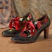 SOCOFY Genuine Leather Serpentine Hollow Out Lace Up Pumps SOCOFY Genuine Leather Serpentine Hollow Out Lace Up Pumps