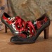 SOCOFY Genuine Leather Serpentine Hollow Out Lace Up Pumps SOCOFY Genuine Leather Serpentine Hollow Out Lace Up Pumps