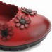 SOCOFY Retro Flower Pattern Leather Mid Heel Hook Loop Pumps SOCOFY Retro Flower Pattern Leather Mid Heel Hook Loop Pumps