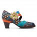 SOCOFY Stitching Bohemian Pattern Hook Loop Pumps