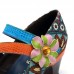 SOCOFY Stitching Bohemian Pattern Hook Loop Pumps